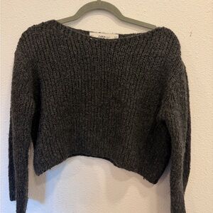 Zara Women's Charcoal Knit Sweater